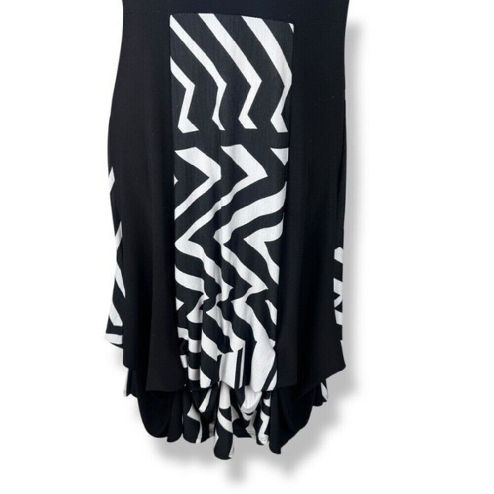 Joseph‎ Ribkoff Women's Size 8 Sleeveless Geometric Bubble Hem Dress Retro Artsy - Picture 4 of 10